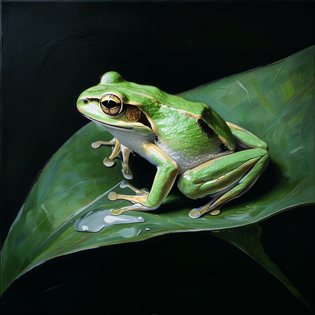 Frog on Leaf
